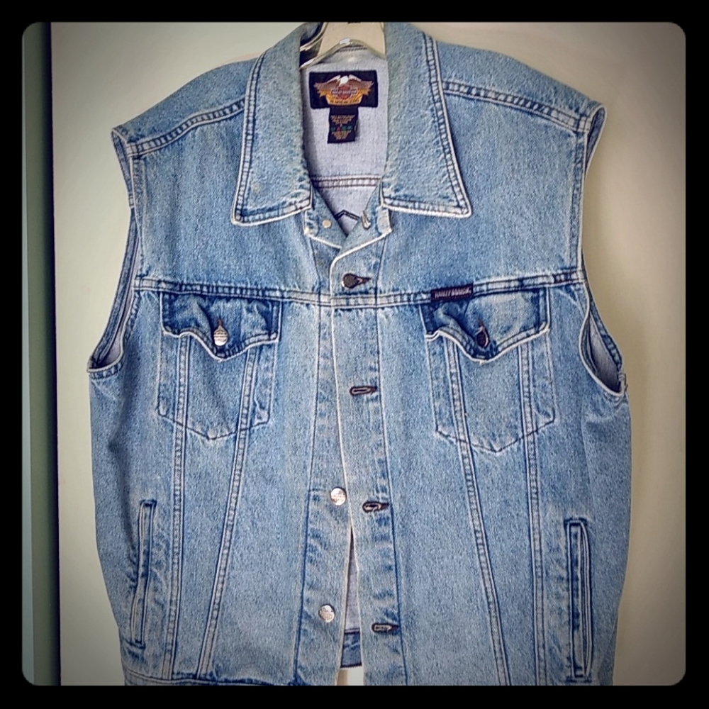 Lg Harley Davidson Jean Vest